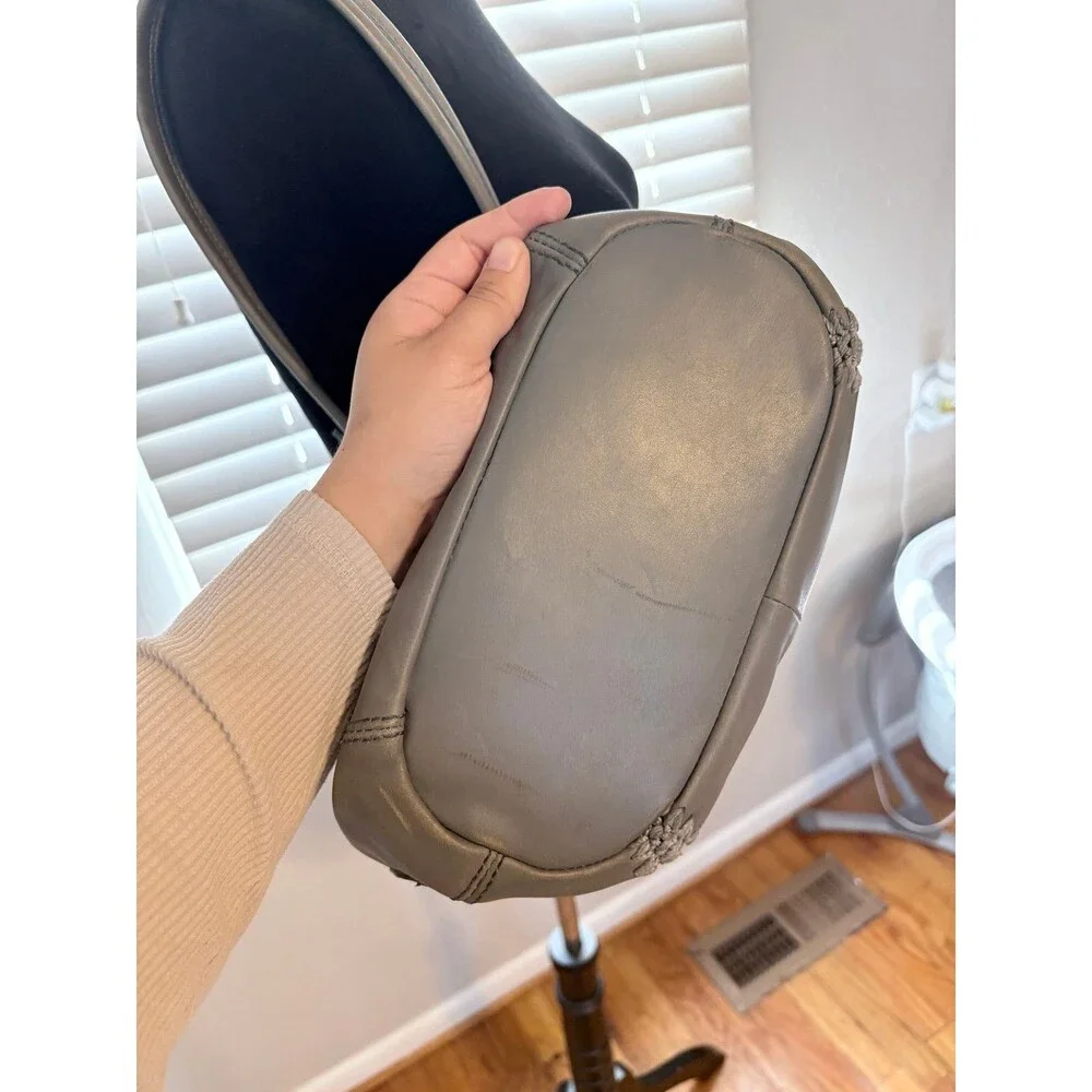The Sak Sequoia Leather Hobo Bag in Dusty Blue Crochet